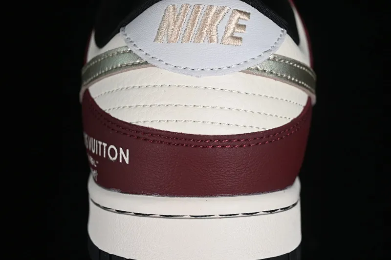 All Categories Nk SB Dunk Series Nk SB Dunk Low Low-top sneakers Louis Vuitton x Nk Dunk Low joint custom-burgundy silver hook SB low-top casual sneakers FC1688-188